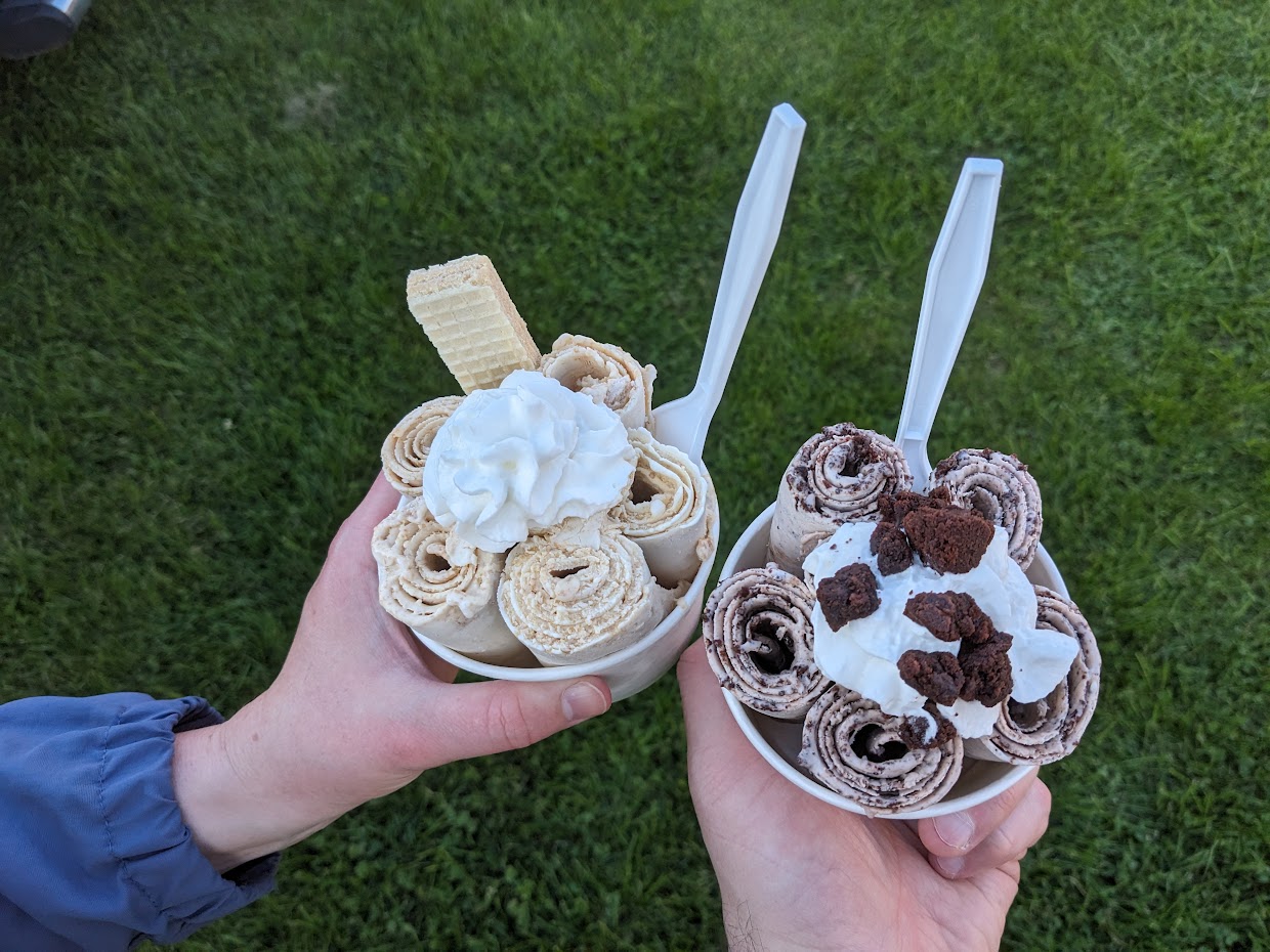 Emily (left) got the Peanut Butter Lover and I (right) got the Brownie Delight.<br>