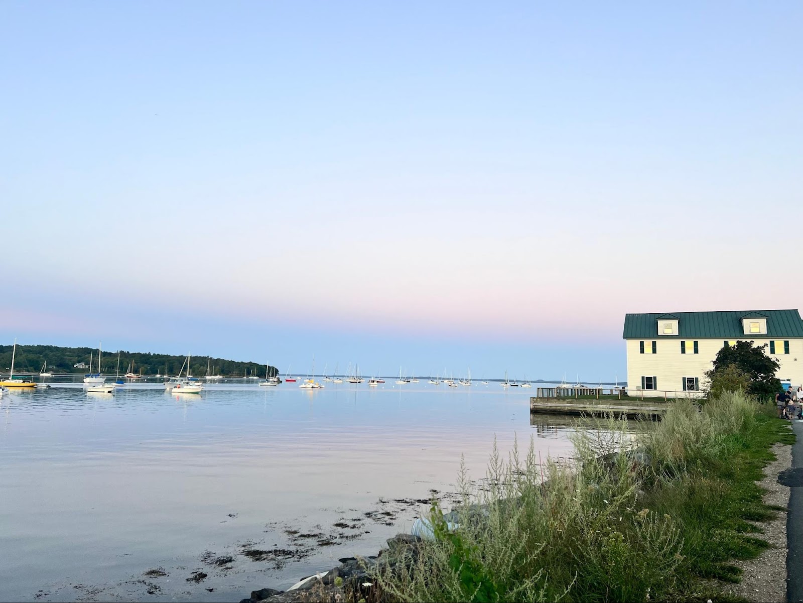 The Boathouse in Belfast, Maine overlooking the Penobscot Bay Harbor