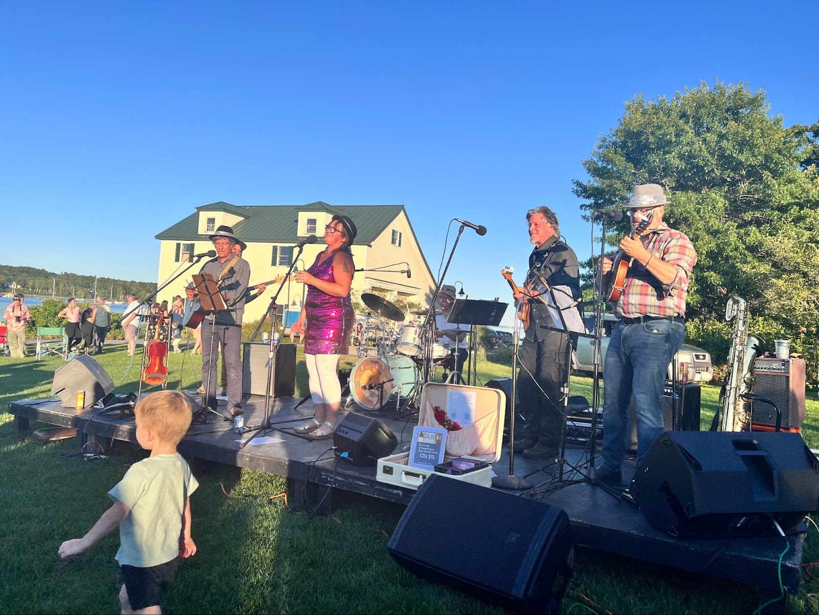 The Hot Suppers performing an original song at Belfast Summer Nights in Belfast, Maine