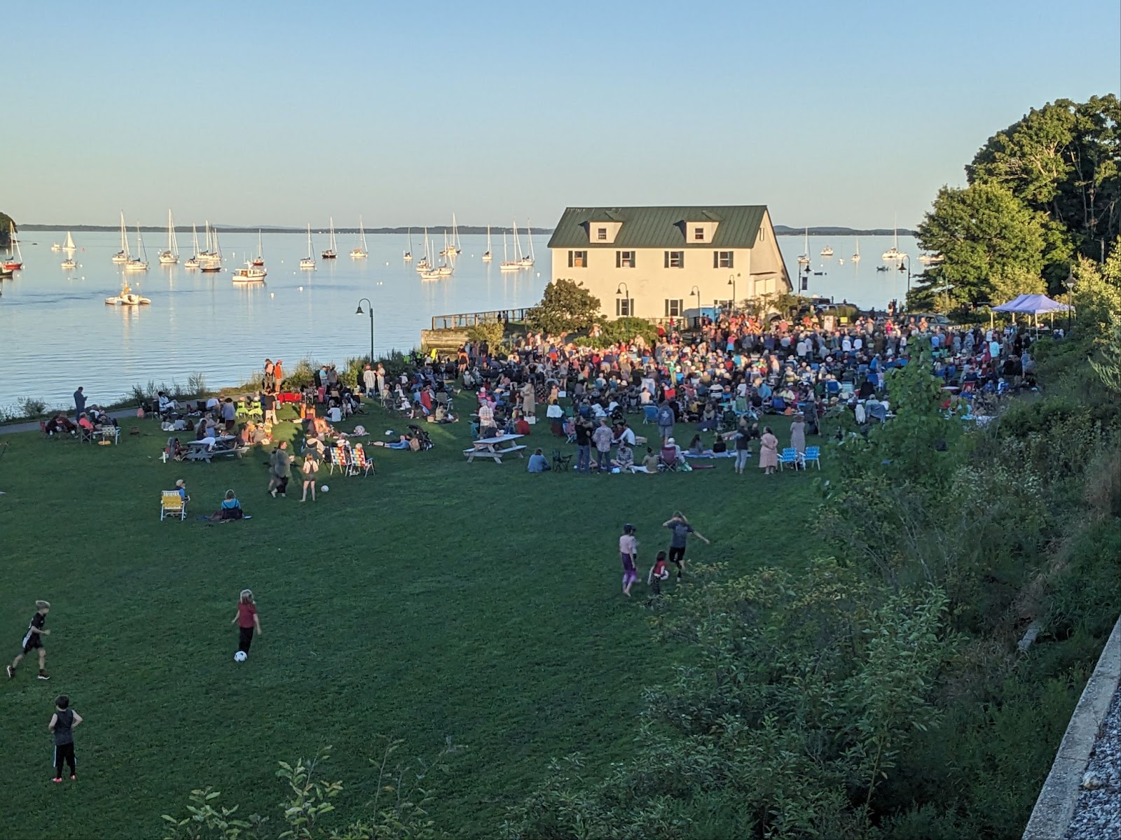 The attendees of the next-to-last Belfast Summer Nights concert series at Steamboat Landing Park in Belfast, Maine. Thursday, September 29th, 2024